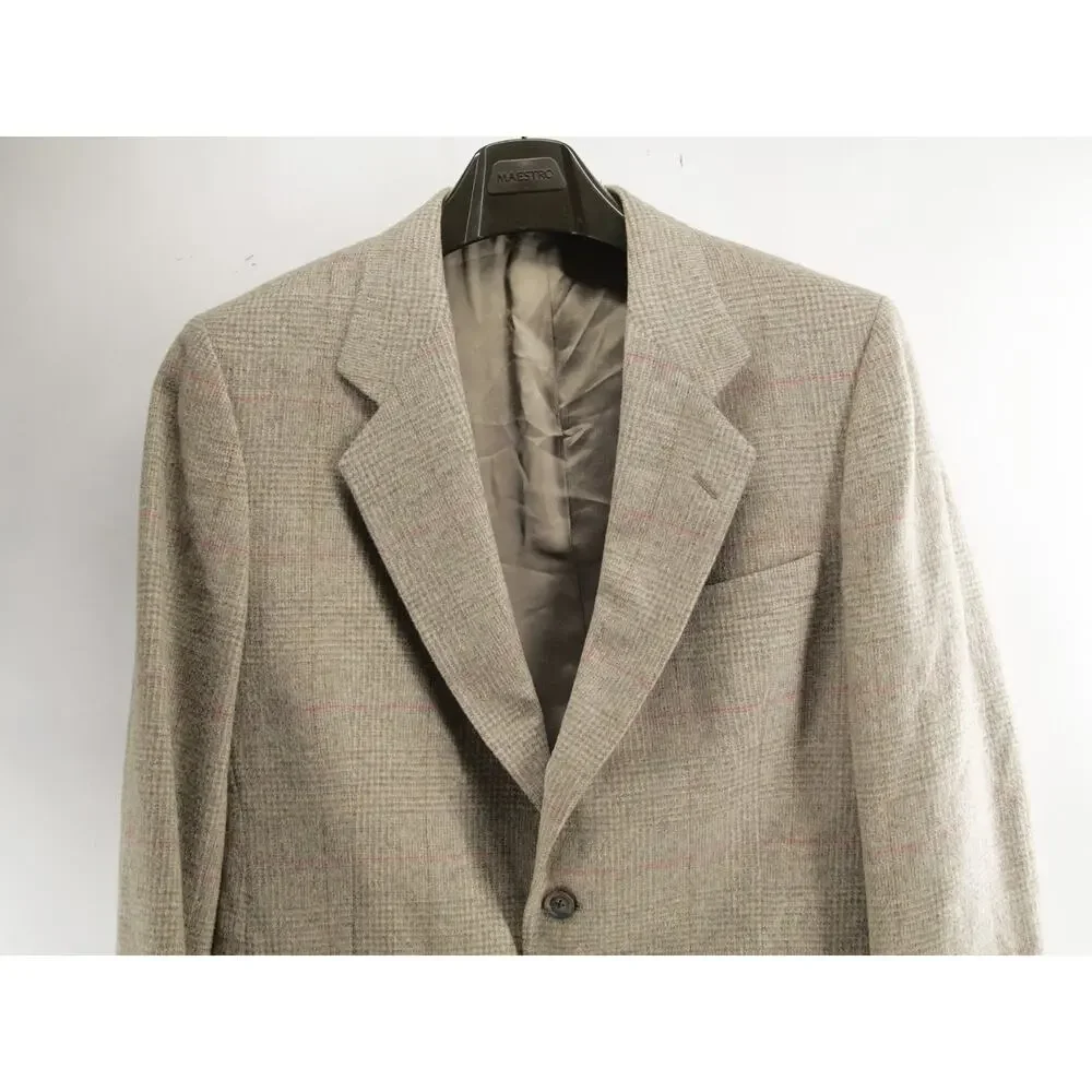 Vtg Hart Schaffner Marxt Men 40S 100% Camel Hair Blazer Plaid Sport Coat Jacket